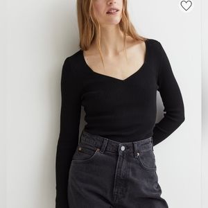 Ribbed long sleeve top